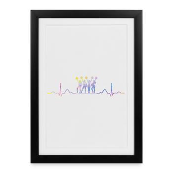 Cheerpom pom girls Mom Cheerleading - Affiche encadrée (27 × 37 cm) - noir - Devant