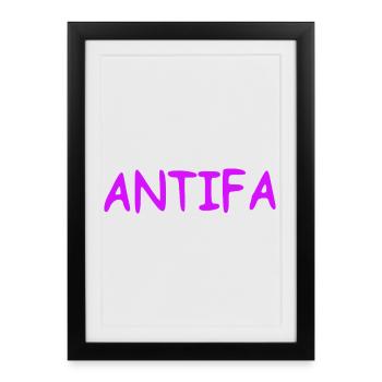 Antifa - lilac - Framed poster (27 × 37 cm) - black - Front