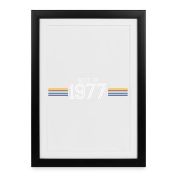 Best Of 1977 T-Shirt Cadeau Humour - Affiche encadrée (27 × 37 cm) - noir - Devant