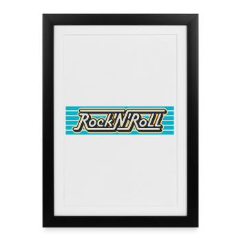Rock'N'Roll Retro Typography Logo - Framed poster (27 × 37 cm) - black - Front
