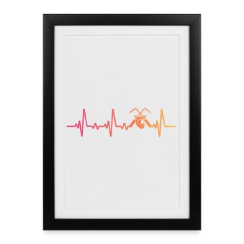 Welder Sunset Heartbeats Welding - Framed poster (27 × 37 cm) - black - Front