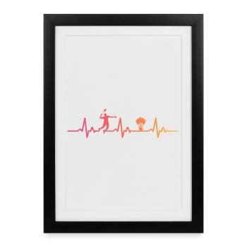 Badminton Sunset Heartbeat Badminton - Framed poster (27 × 37 cm) - black - Front