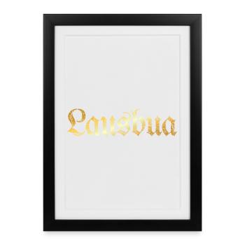 Lausbua (Goldgelb) Lausbube - Gerahmtes Poster (27 × 37 cm) - Schwarz - Vorne