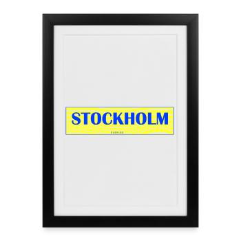 Lettres Stockholm Waves - Affiche encadrée (27 × 37 cm) - noir - Devant