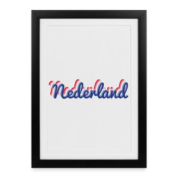 Couleurs du drapeau d’écriture des Pays-Bas - Affiche encadrée (27 × 37 cm) - noir - Devant