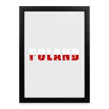 Poland design in grunge style - Framed poster (27 × 37 cm) - black - Front