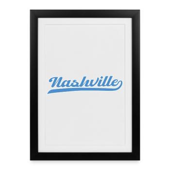 Écriture Nashville avec ligne oscillante - Affiche encadrée (27 × 37 cm) - noir - Devant