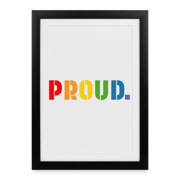 Chemise arc-en-ciel fière, LGBT lgbtqi queer - Affiche encadrée (27 × 37 cm) - noir - Devant