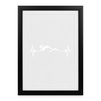 Palpitations cardiaques chez les vététistes - Affiche encadrée (27 × 37 cm) - noir - Devant