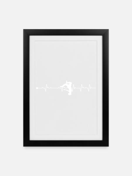 Battement de cœur Pakour - Affiche encadrée (27 × 37 cm) - noir