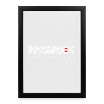 Innsbruck Distressed Wordmark - Framed poster (27 × 37 cm) - black - Front