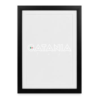 Catania Italien Wappen T-Shirt - Gerahmtes Poster (27 × 37 cm) - Schwarz - Vorne