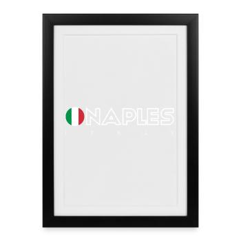 Naples Flag Circle Typography - Framed poster (27 × 37 cm) - black - Front