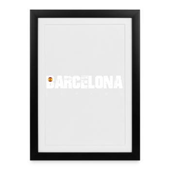 Barcelona Bold Distressed Type - Framed poster (27 × 37 cm) - black - Front