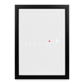 Pic rouge Summit Pulse - Affiche encadrée (27 × 37 cm) - noir - Devant