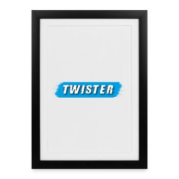 Twister lettering blue - Framed poster (27 × 37 cm) - black - Front