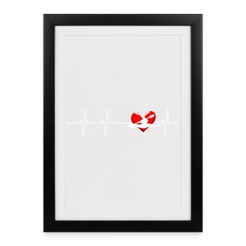 Heartbeat Glide Fitness - Framed poster (27 × 37 cm) - black - Front