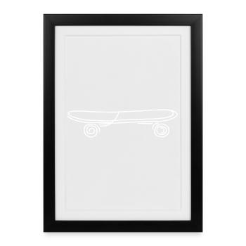Skateboard Sketch - Framed poster (27 × 37 cm) - black - Front