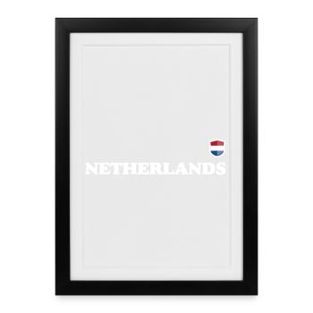 Pays-Bas - Affiche encadrée (27 × 37 cm) - noir - Devant