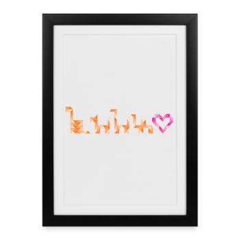 Créatures triangulaires – Du serpent au chameau - Affiche encadrée (27 × 37 cm) - noir - Devant