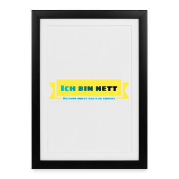 Design amusant - Affiche encadrée (27 × 37 cm) - noir - Devant