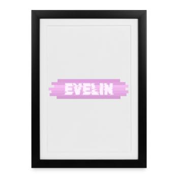 Geschenk für Evelin - Gerahmtes Poster (27 × 37 cm) - Schwarz - Vorne