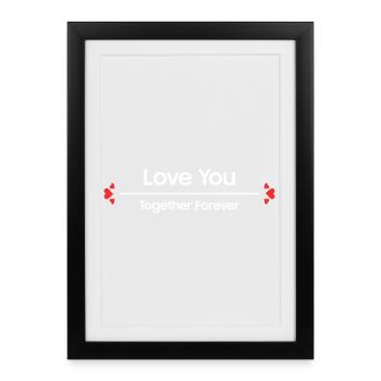 Je T'aime Ensemble Pour Toujours Amour Couple - Affiche encadrée (27 × 37 cm) - noir - Devant