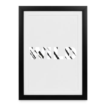 Wilder Pinselstrich Schriftzug - Gerahmtes Poster (27 × 37 cm) - Schwarz - Vorne