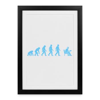 Évolution vers le travail de bureau - Affiche encadrée (27 × 37 cm) - noir - Devant
