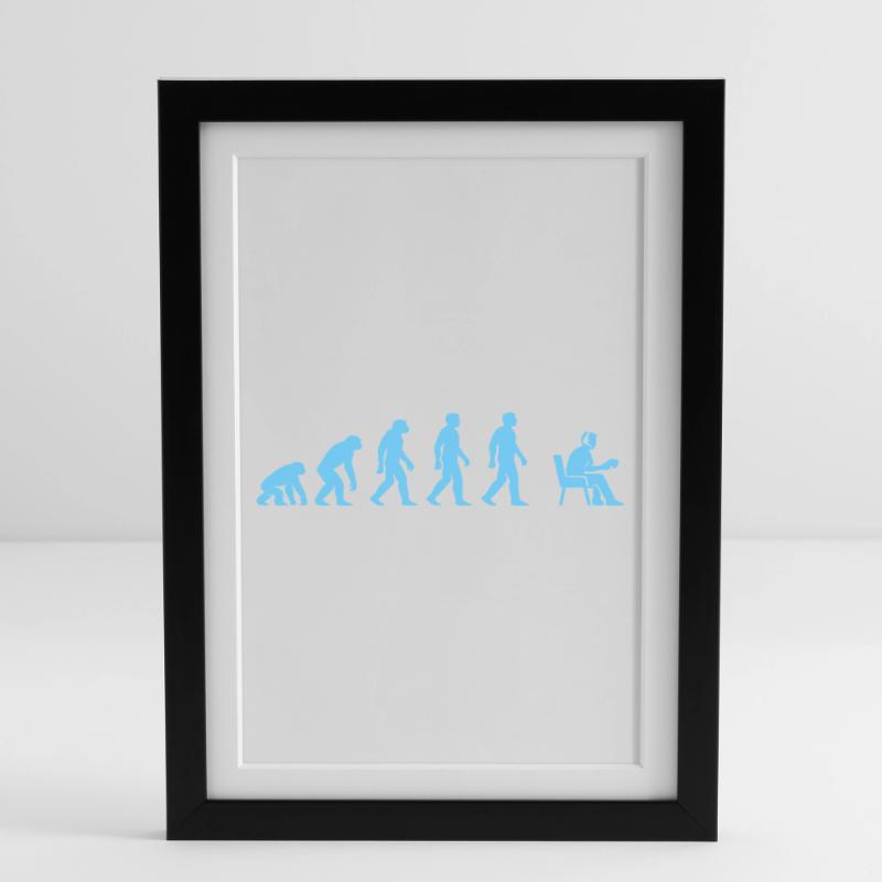 Evolution to office work Framed poster (27 × 37 cm)