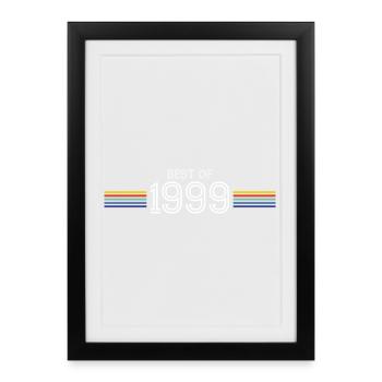 Best Of 1999 T-Shirt Cadeau Humour - Affiche encadrée (27 × 37 cm) - noir - Devant