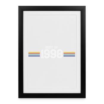 Best Of 1998 T-Shirt Cadeau Humour - Affiche encadrée (27 × 37 cm) - noir - Devant