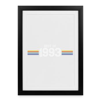 Best Of 1993 T-Shirt Cadeau Humour - Affiche encadrée (27 × 37 cm) - noir - Devant