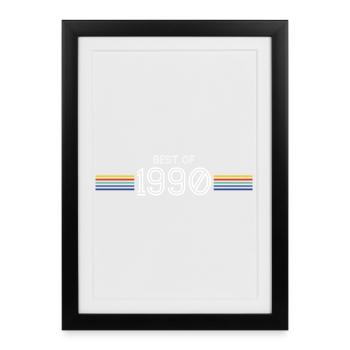 Best Of 1990 T-Shirt Cadeau Humour - Affiche encadrée (27 × 37 cm) - noir - Devant