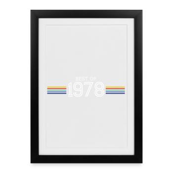 Best Of 1978 T-Shirt Cadeau Humour - Affiche encadrée (27 × 37 cm) - noir - Devant