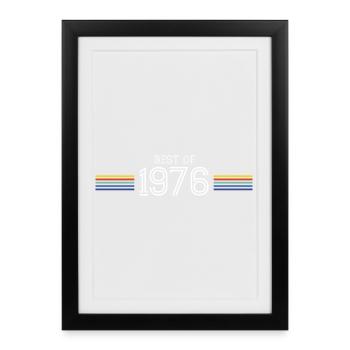 Best Of 1976 T-Shirt Cadeau Humour - Affiche encadrée (27 × 37 cm) - noir - Devant