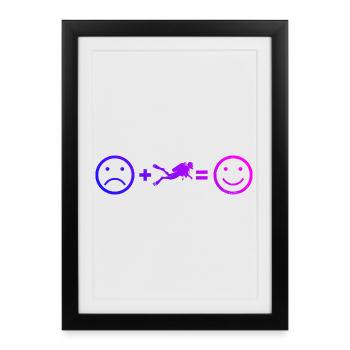 Idée cadeau pour un apnéiste avec apnée - Affiche encadrée (27 × 37 cm) - noir - Devant