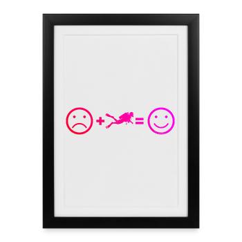 Gift idea for a diver with scuba diving - Framed poster (27 × 37 cm) - black - Front