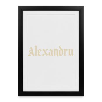 Alexandru Gothic Monogram - Framed poster (27 × 37 cm) - black - Front