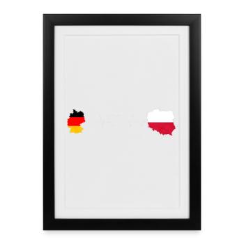 Le battement de cœur de l’Allemagne et de la Pologne - Affiche encadrée (27 × 37 cm) - noir - Devant