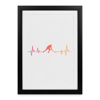 Field hockey, sunset heartbeat, field hockey - Framed poster (27 × 37 cm) - black - Front