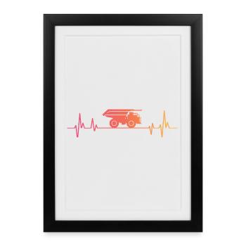 Sunset Dumper Heartbeat Truck - Framed poster (27 × 37 cm) - black - Front