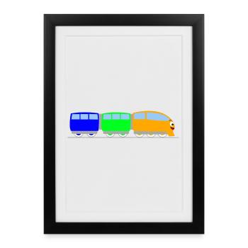 Children train - railway - train - Framed poster (27 × 37 cm) - black - Front