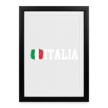 Drapeau de l’Italie - Affiche encadrée (27 × 37 cm) - noir - Devant