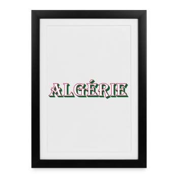 Algérie Idée cadeau Algérie - Affiche encadrée (27 × 37 cm) - noir - Devant