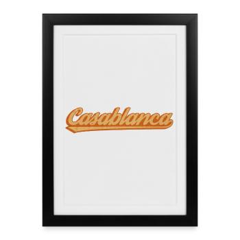 CasaBlanca Retro Script - Framed poster (27 × 37 cm) - black - Front