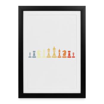 Vintage Chess Pieces - Framed poster (27 × 37 cm) - black - Front