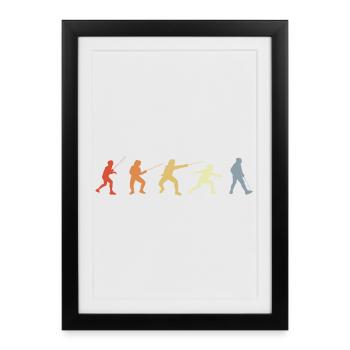 Fencer positions - Framed poster (27 × 37 cm) - black - Front