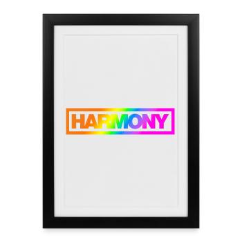Typo HARMONY Contour Rainbow - Framed poster (27 × 37 cm) - black - Front