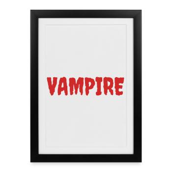 Vampire Silhouette Art T-Shirt Design - Affiche encadrée (27 × 37 cm) - noir - Devant